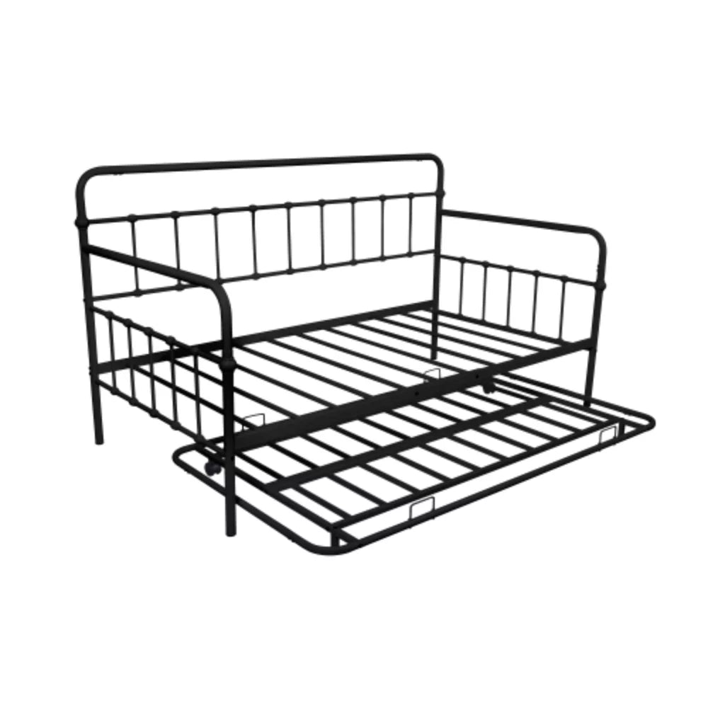 Black Metal Daybed with Trundle A872236