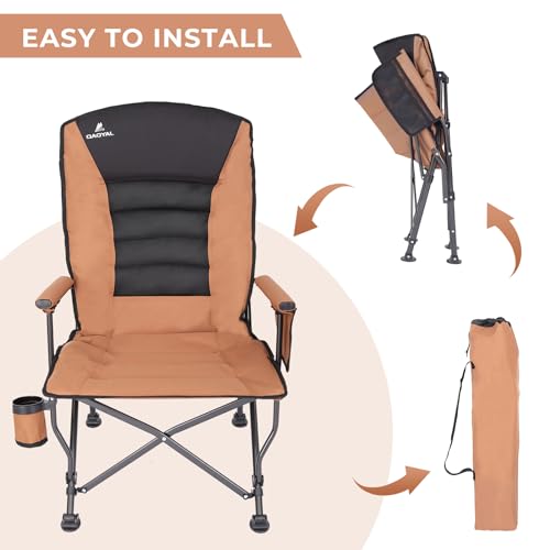 Oversized Folding Camping Chair with Cup Holder & Side Pocket Y728