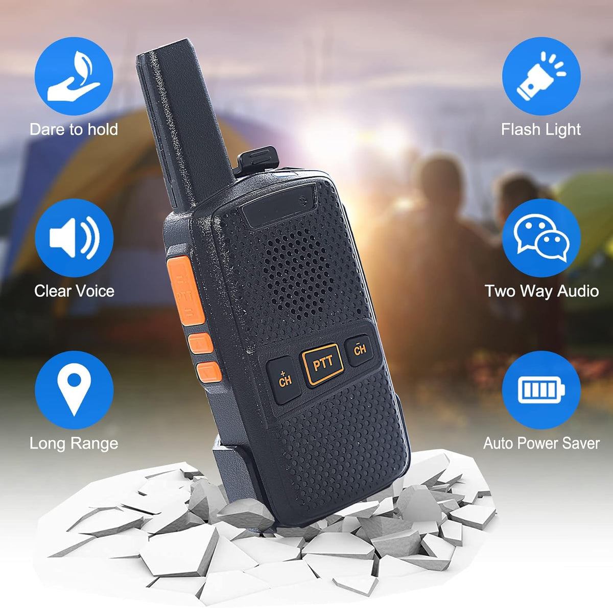 Wireless Intercom System 1.5 Mile Two Way Radio 2 Pack H9125