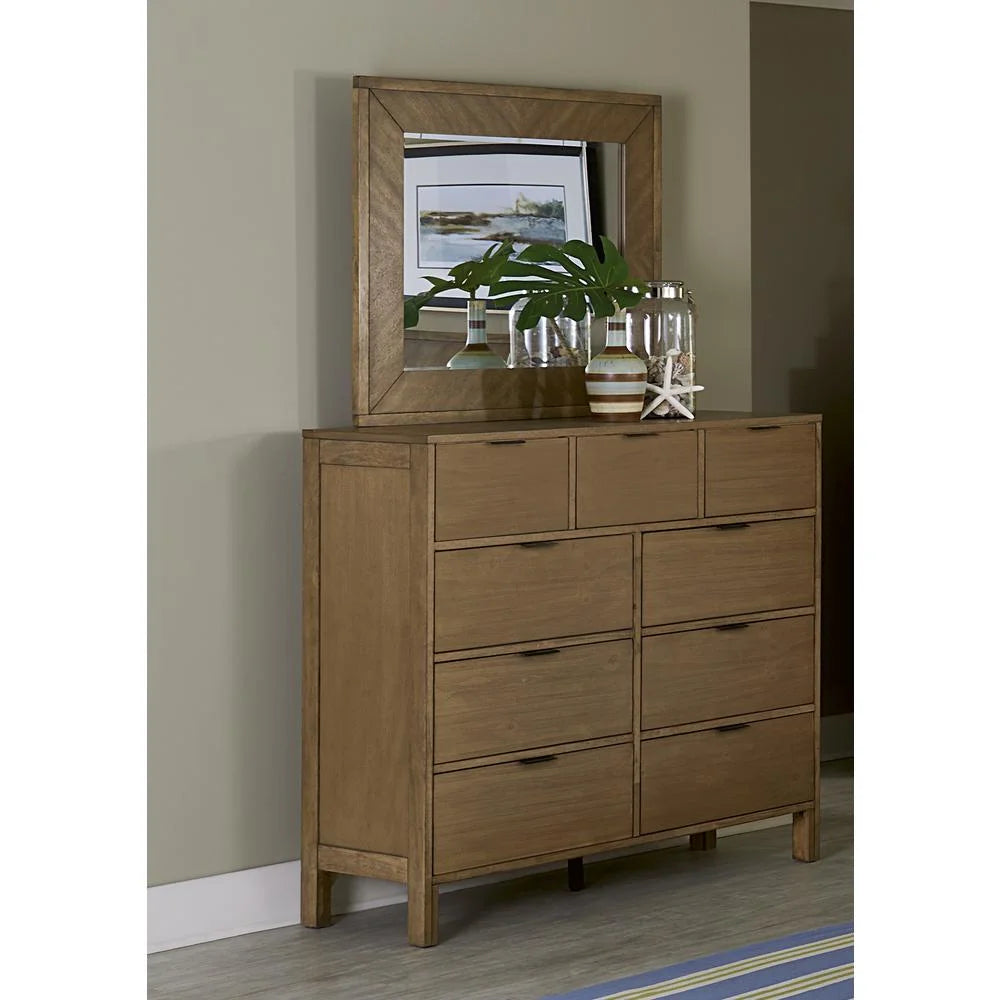 Wood Drawer Dresser and Mirror C132950