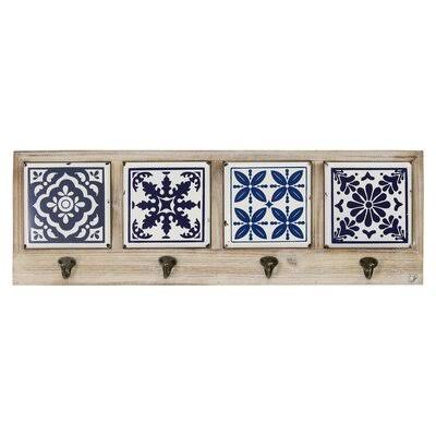 Solid Wood 4-Hook Wall Mounted Coat Rack B64168