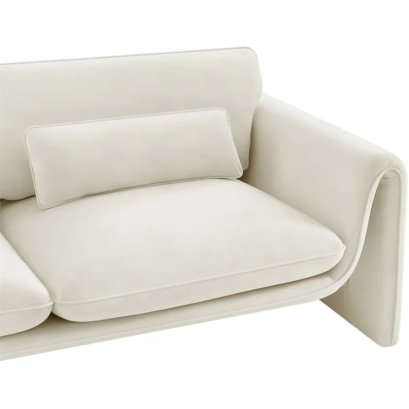 Cream Velvet Loveseat S305197
