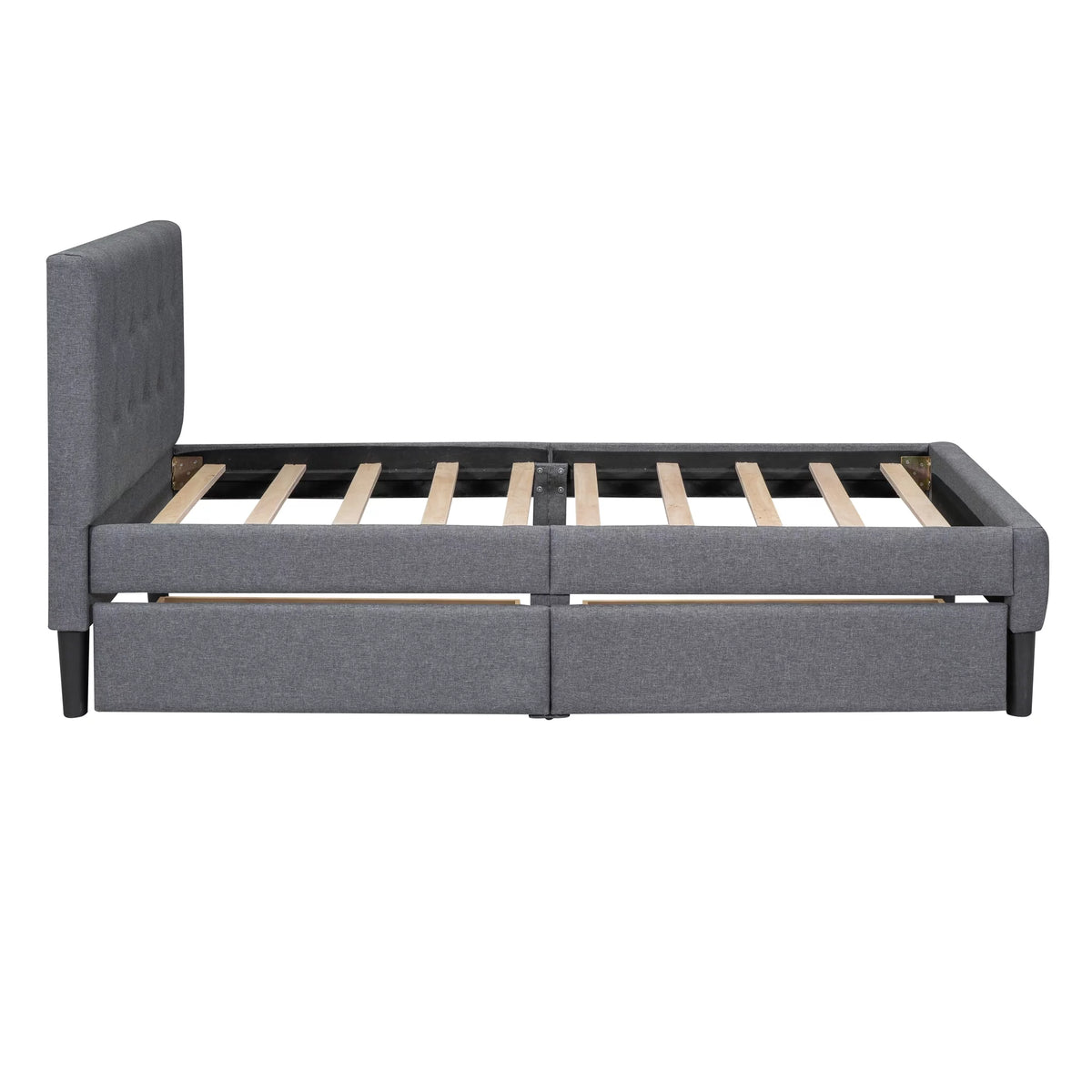 Twin Size Upholstered Platform Bed with 2 Storage Drawers O8852