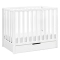 White 4-in-1 Convertible Mini Crib with Trundle Drawer D6562