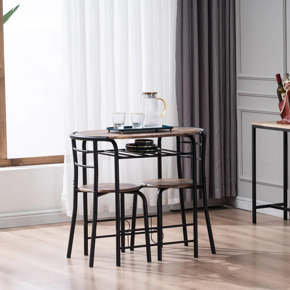 3-Piece Dining Table Set with Metal Frame B8415