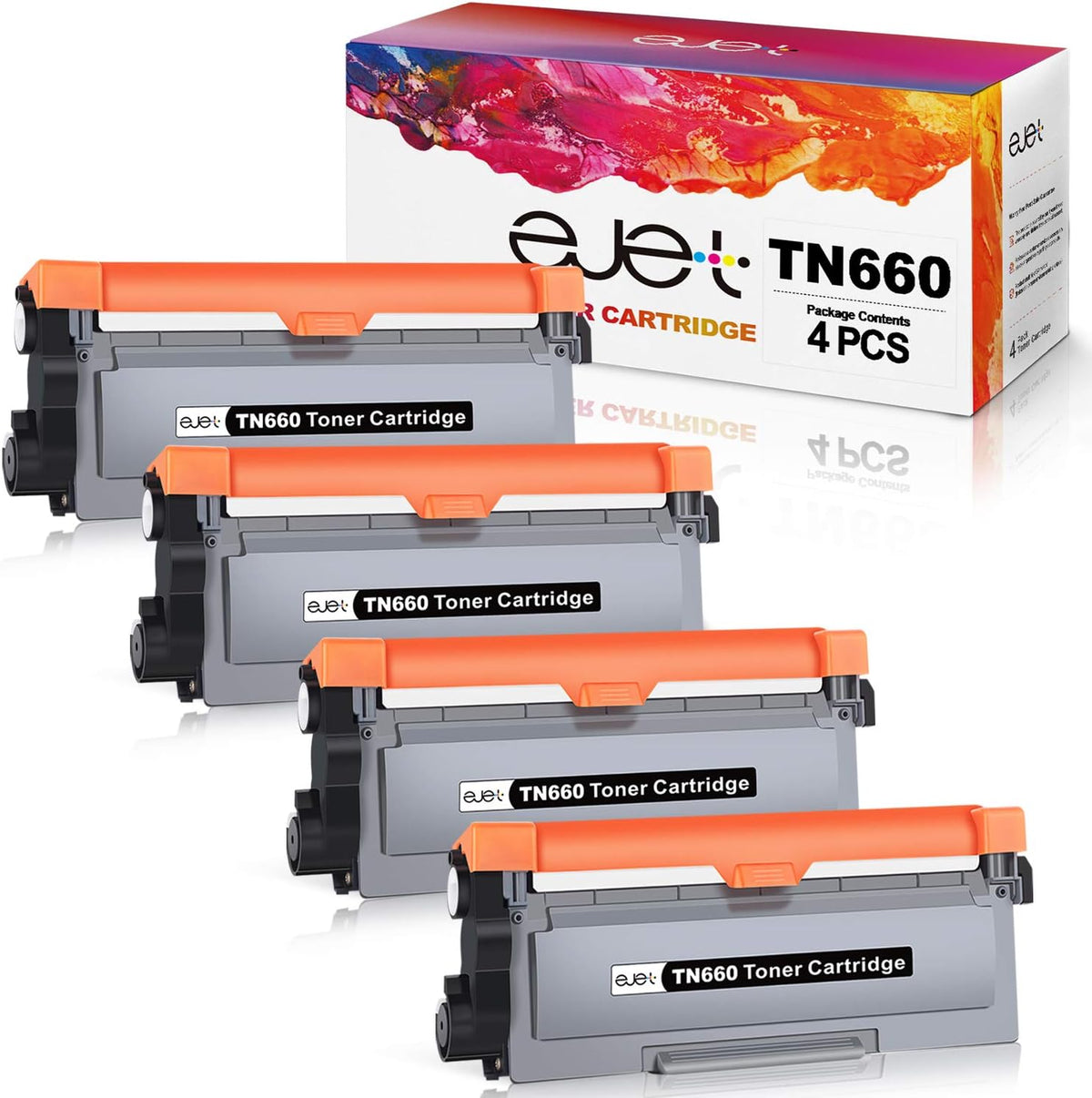 4 Black TN660 Toner Cartridge G7789