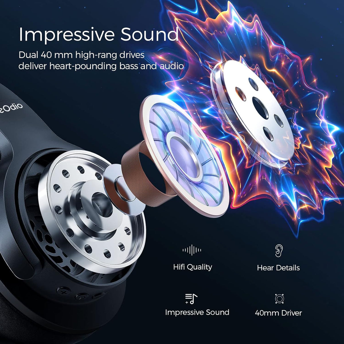 Active Noise Cancelling Wireless Over Ear Bluetooth Headphones G242
