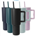 40 oz Insulated Stainless Steel Tumbler with Handle and Straw Lid M3816