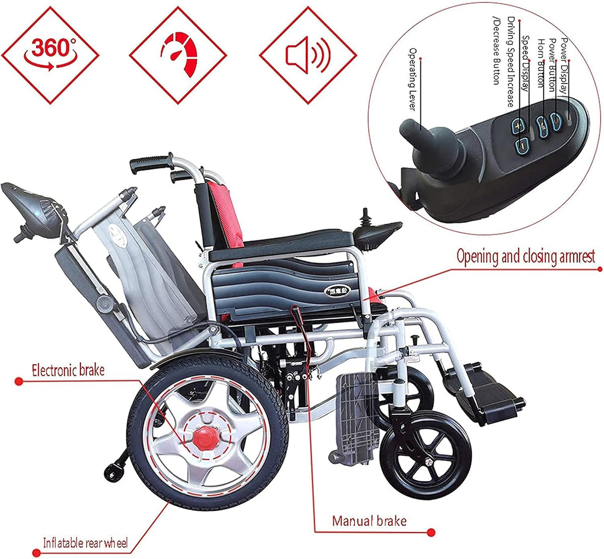 Foldable Portable All Terrain Electric Wheelchair O82027