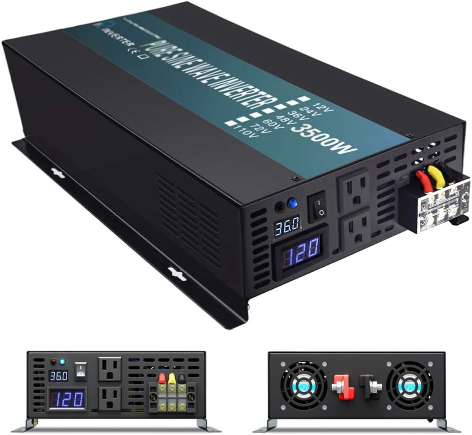 3000 Watt Continuous 6000 Watt Peak 36v Pure Sine Wave Power Inverter with 2 AC Outlets H420