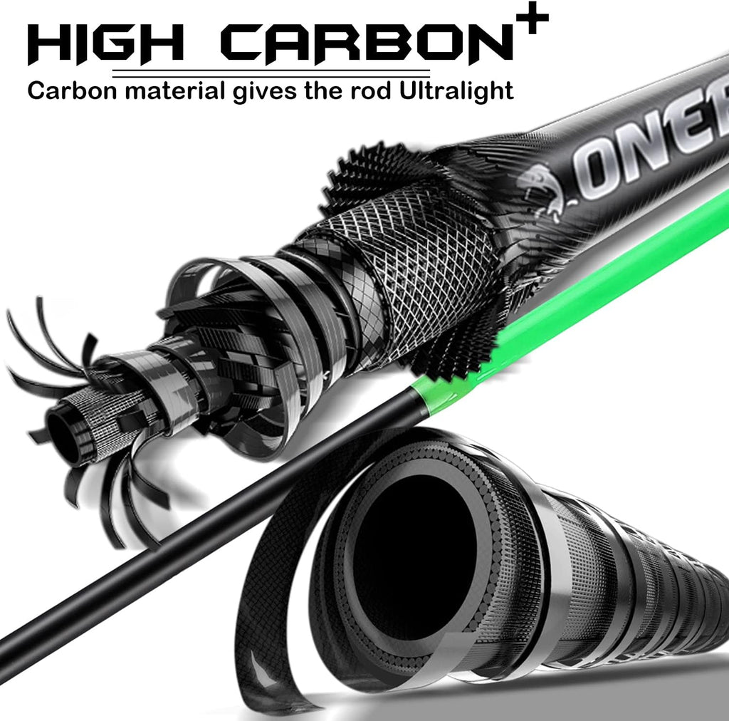 Medium Fast Baitcasting Fishing Rod and Reel Combo, 24-Ton Carbon Fiber 2 Pieces J8353