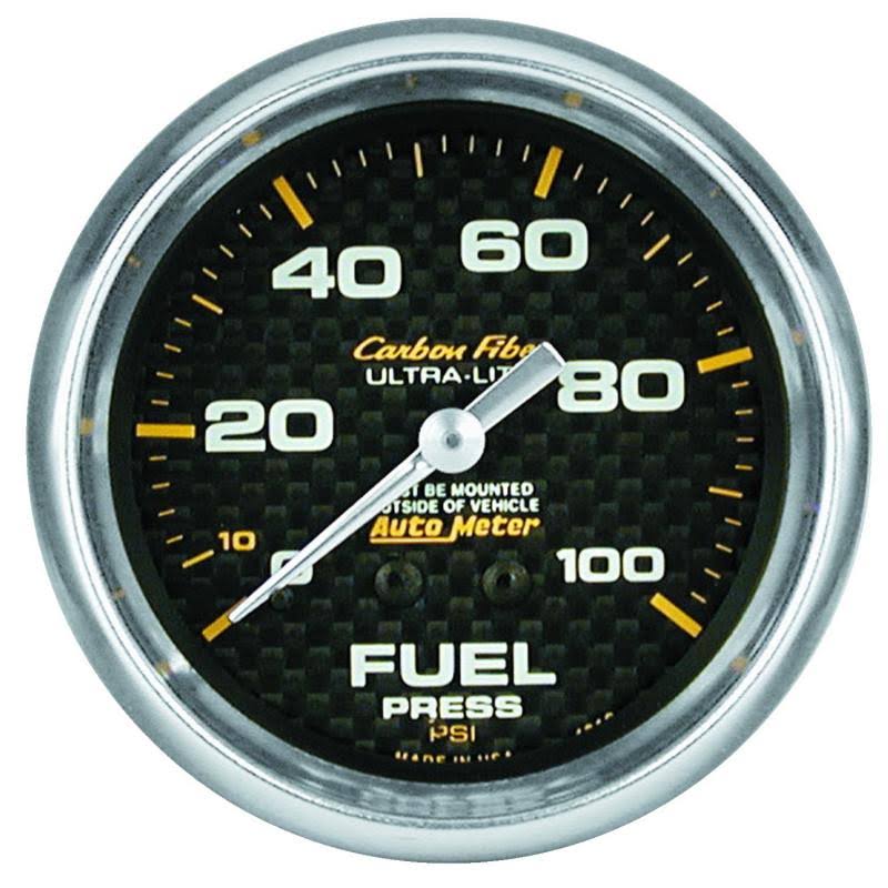 Fuel Pressure Gauge 2 5/8in 100PSI Mechanical Carbon Fiber N11312