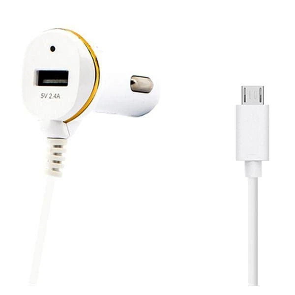 USB Micro USB White Car Charger C768