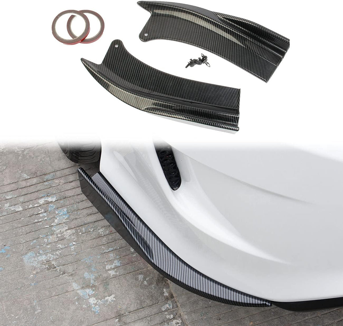 Matt Black Rear Bumper Lip Splitter Protector Pack of 2 L7962