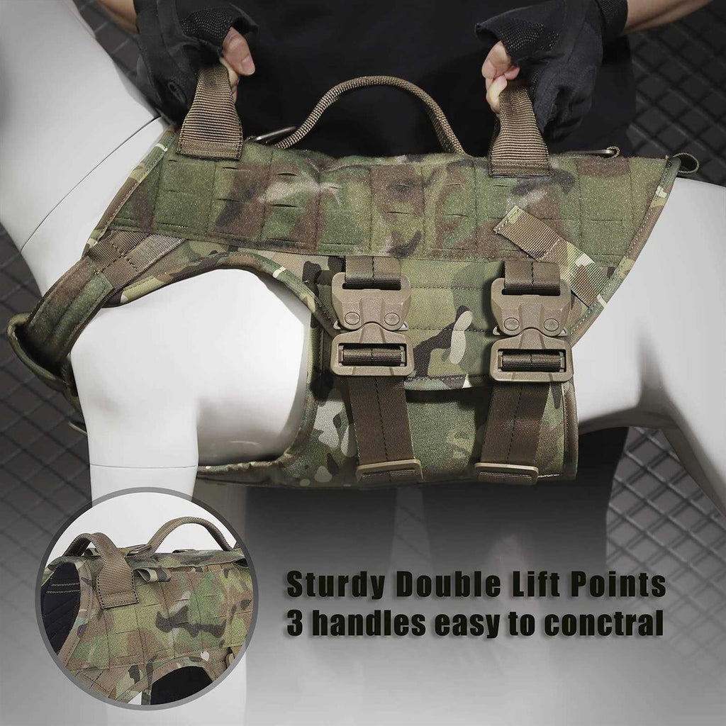 Tactical Dog Harness Adjustable Padded MOLLE Vest G1299