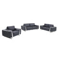 Genuine Leather Dark Gray 3 Piece Seating Set M848351