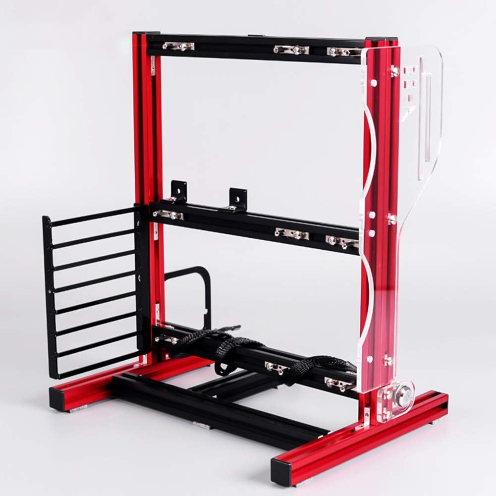 Red Aluminum Open Air Frame Computer Chassis Case U461