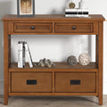 36'' Pine Wood Console Table with 4 Drawers & 1 Storage Shelf J90660
