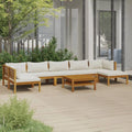 Acacia Wood Patio Chairs with Tea Table and Cushions X295273