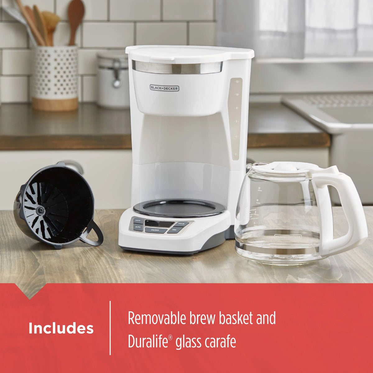 White 12-Cup Programmable Coffeemaker D52685