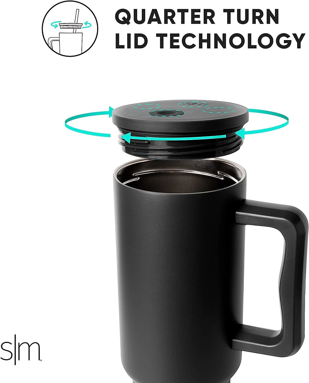 40 oz Insulated Stainless Steel Tumbler with Handle and Straw Lid M3816
