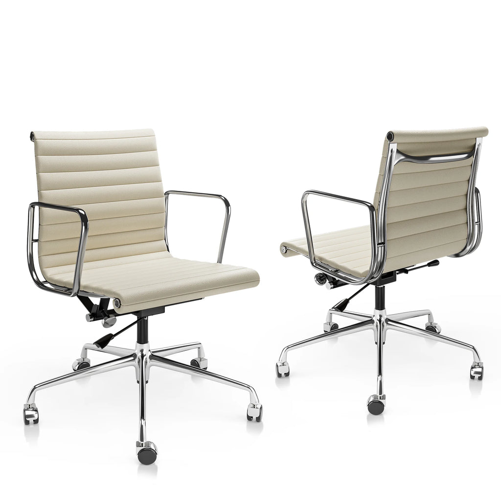 White Ergonomic Leather Office Chair I677