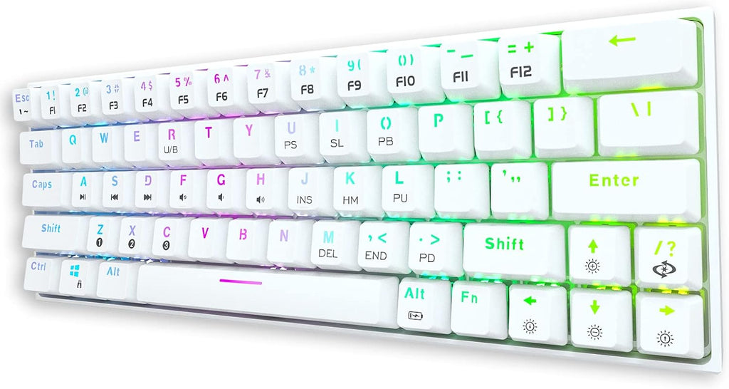 Wireless Wired 60% Mechanical Keyboard with Arrow Keys, True RGB Backlit F7533