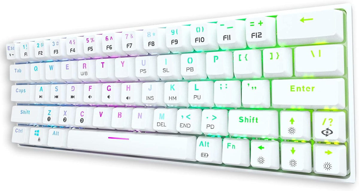 Wireless Wired 60% Mechanical Keyboard with Arrow Keys, True RGB Backlit F7533