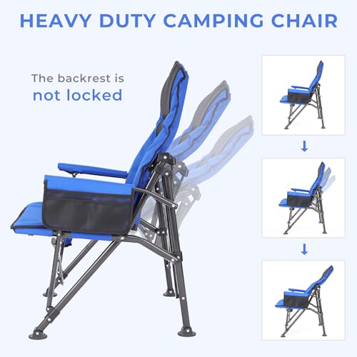 Oversized Folding Camping Chair with Cup Holder & Side Pocket Y728