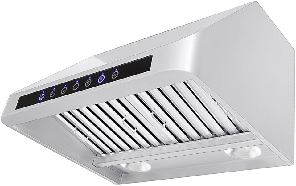 Stainless Wall Range Hood, 1000 Max CFM, 4 Speed, 30 36 42 48 54 60 inch V28843