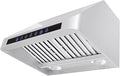 Stainless Wall Range Hood, 1000 Max CFM, 4 Speed, 30 36 42 48 54 60 inch V28843