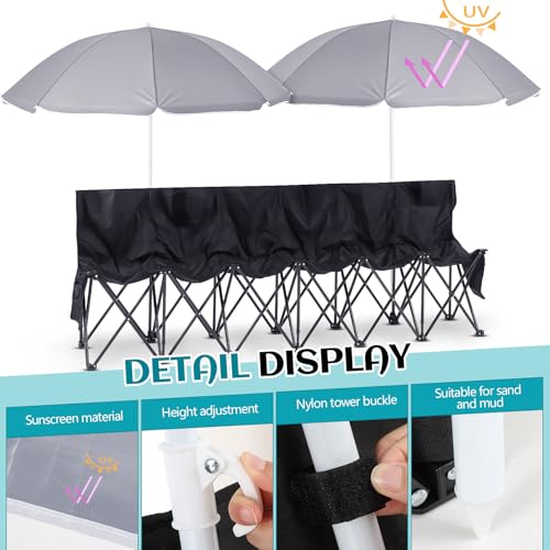 Folding Portable Soccer Bench Chair with Storage Bag D7287
