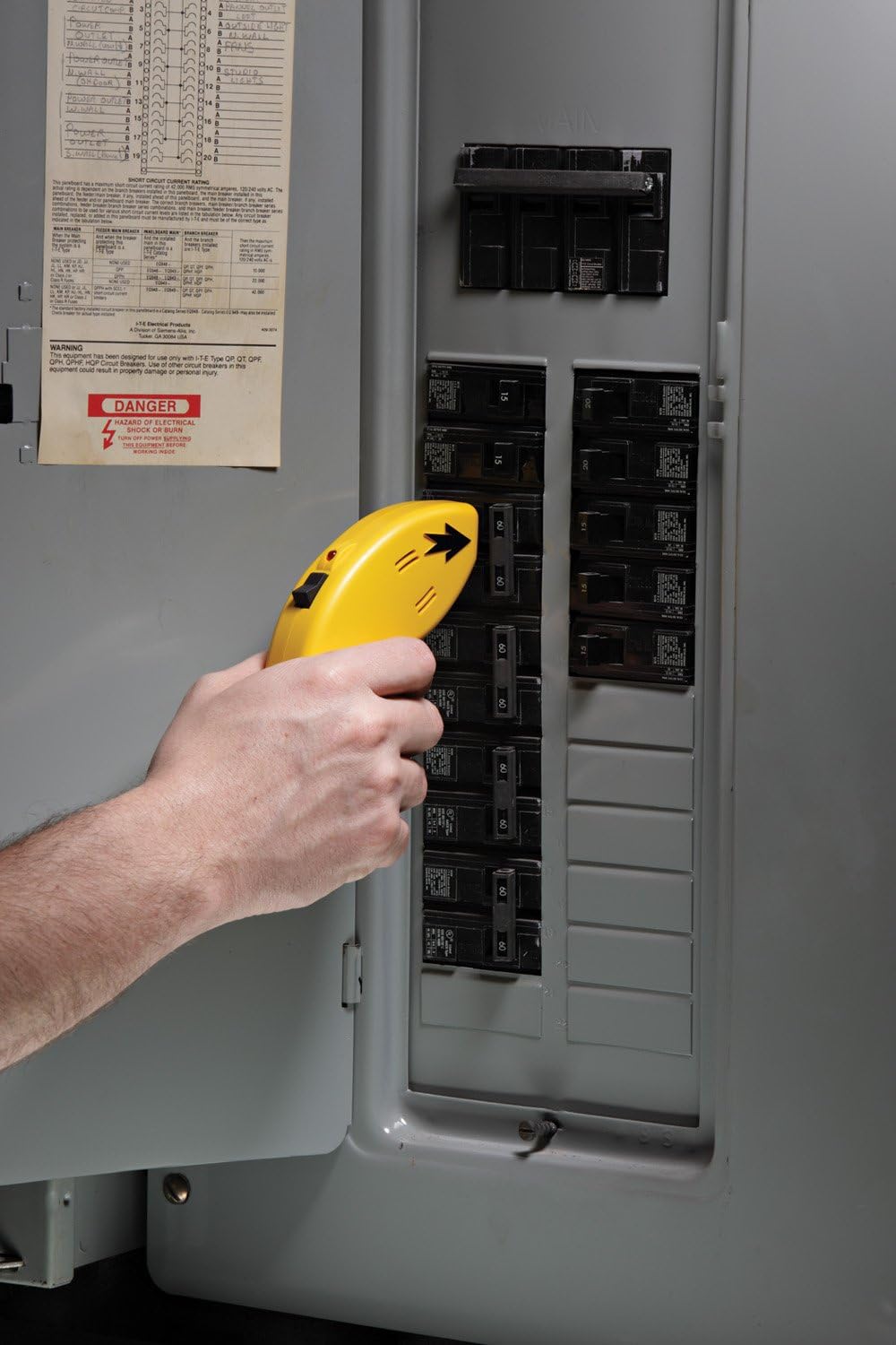Circuit Breaker Finder, 80-140V, Yellow Z5107