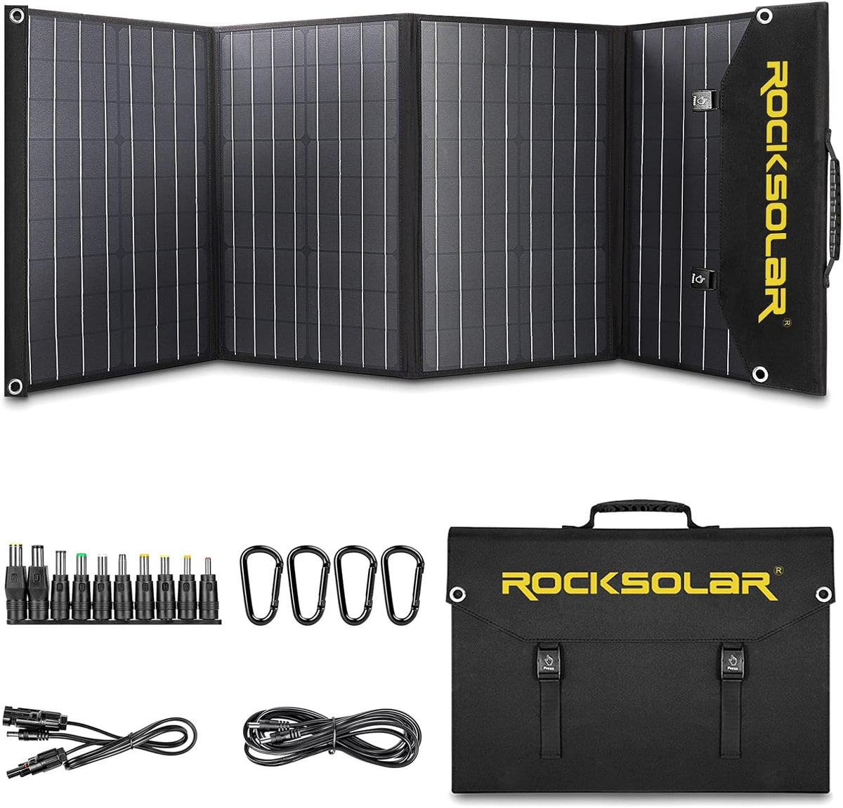 60 Watt Foldable Monocrystalline Solar Panel Kit with 12V DC/USB/USB C PD Outlets S7811