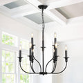 Black 8-Light Candle Chandelier Ceiling Light Fixture U6289