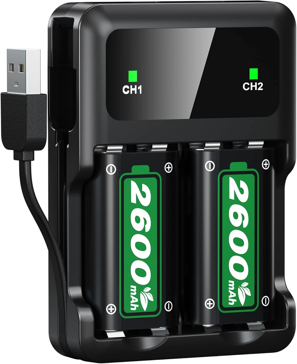 2x2600mAh Controller Battery Pack with Charger Station for Xbox E8948
