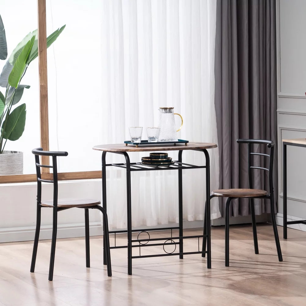 3-Piece Dining Table Set with Metal Frame B8415