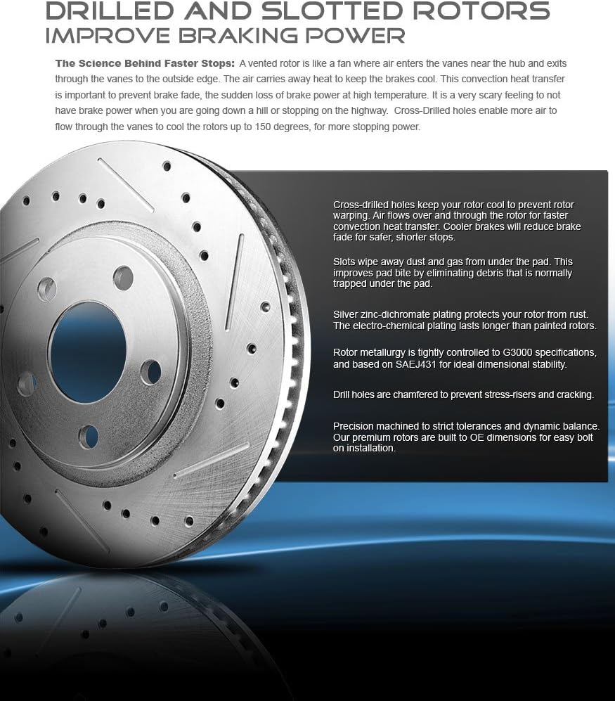 4 Lug Brake Disc Rotors with Ceramic Brake Pads A98023