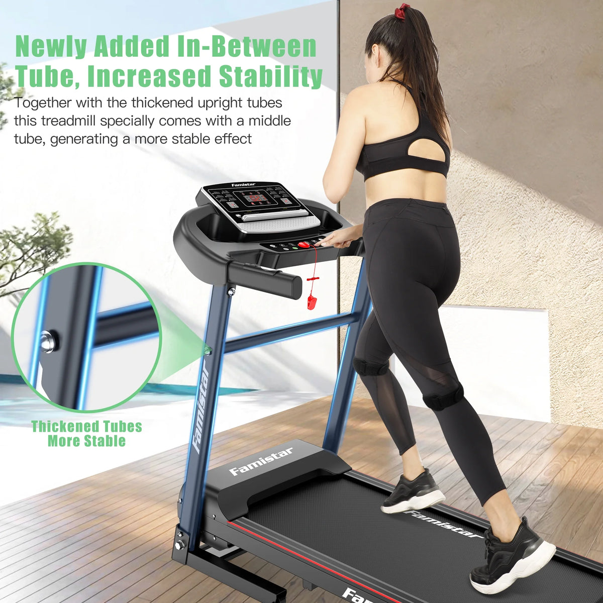 Folding Electric Treadmill with 2.5HP 3 Manual Incline E22360