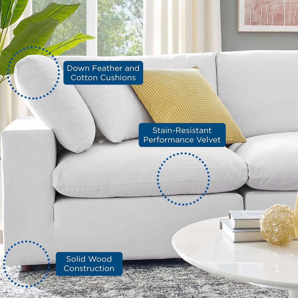 White Velvet Sectional Sofa Set I28990