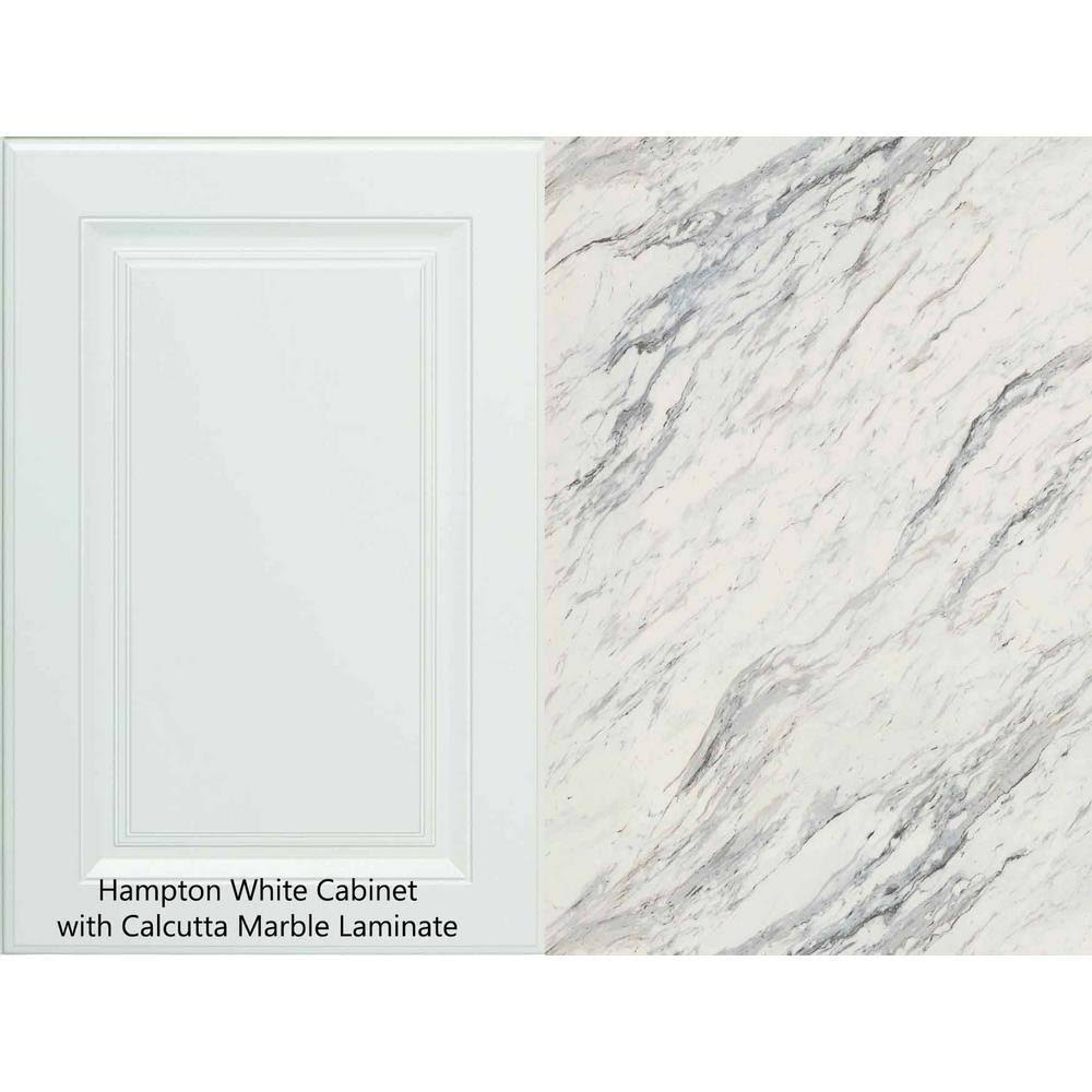 8 ft. Laminate Countertop Kit in Calcutta Marble with Valencia Edge X618