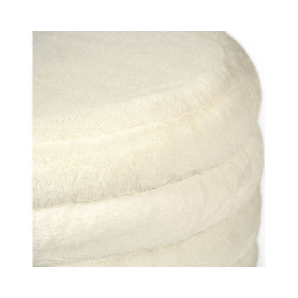 White Faux Fur Velvet Ottoman J670