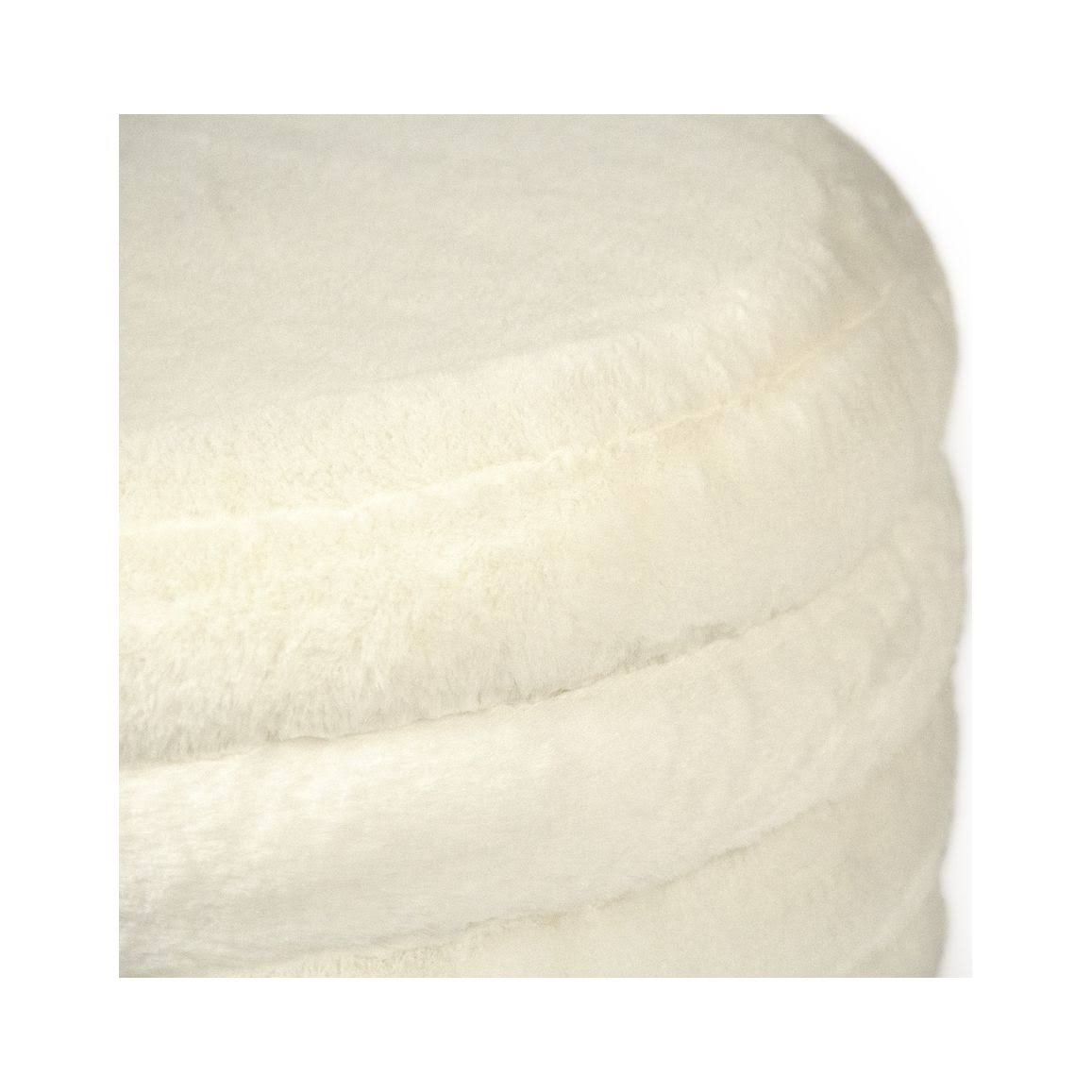 White Faux Fur Velvet Ottoman J670