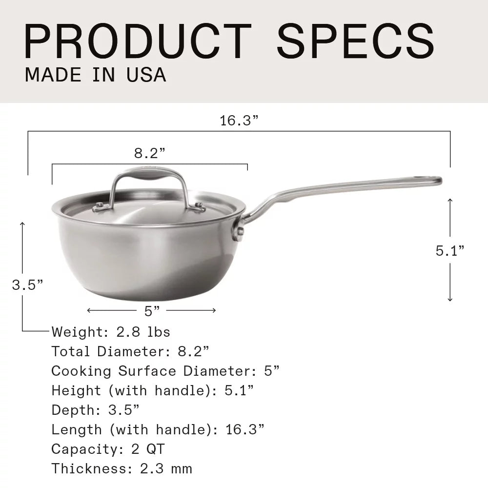 2 Quart Stainless Steel Saucier Pan J67633
