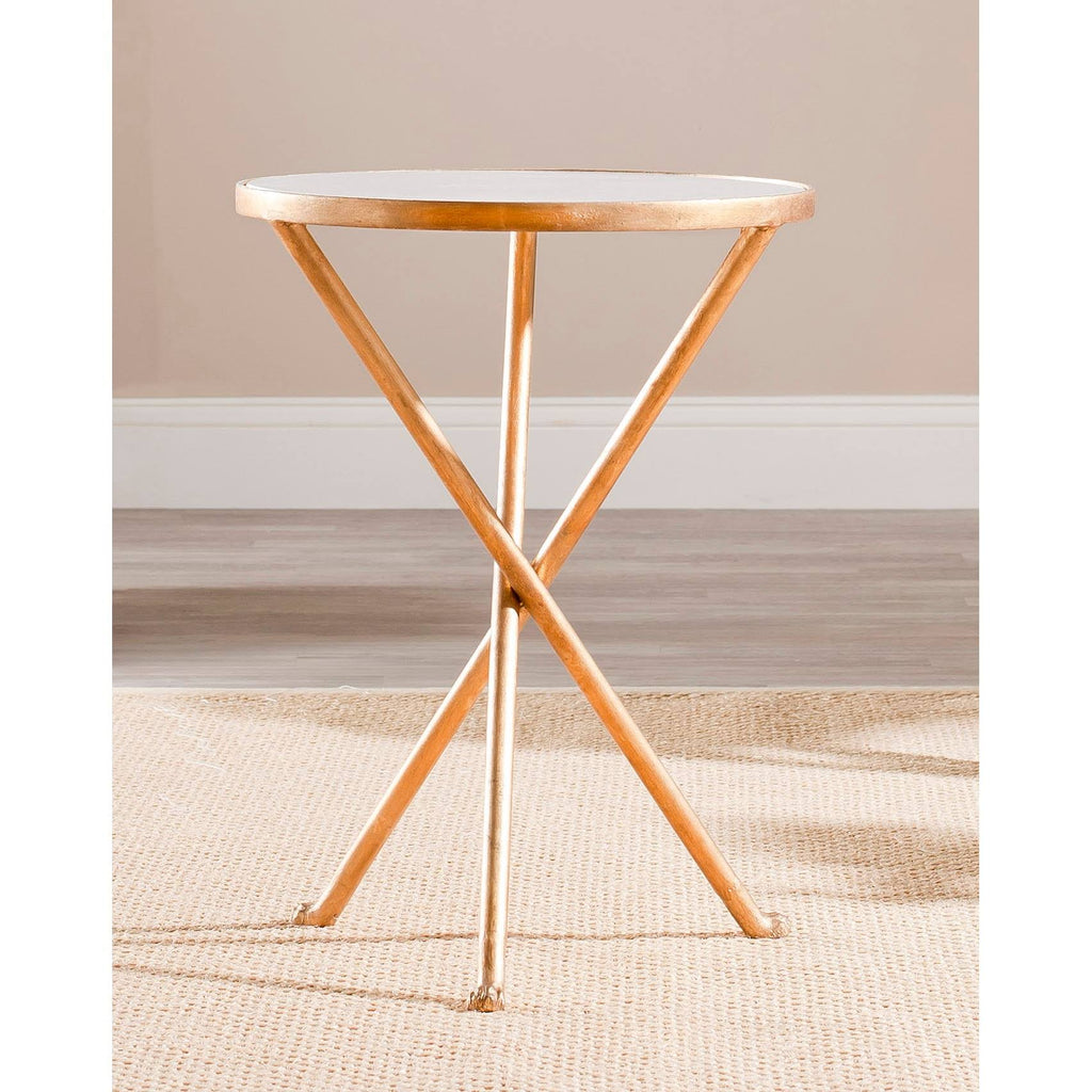 Gold White Accent Table F266