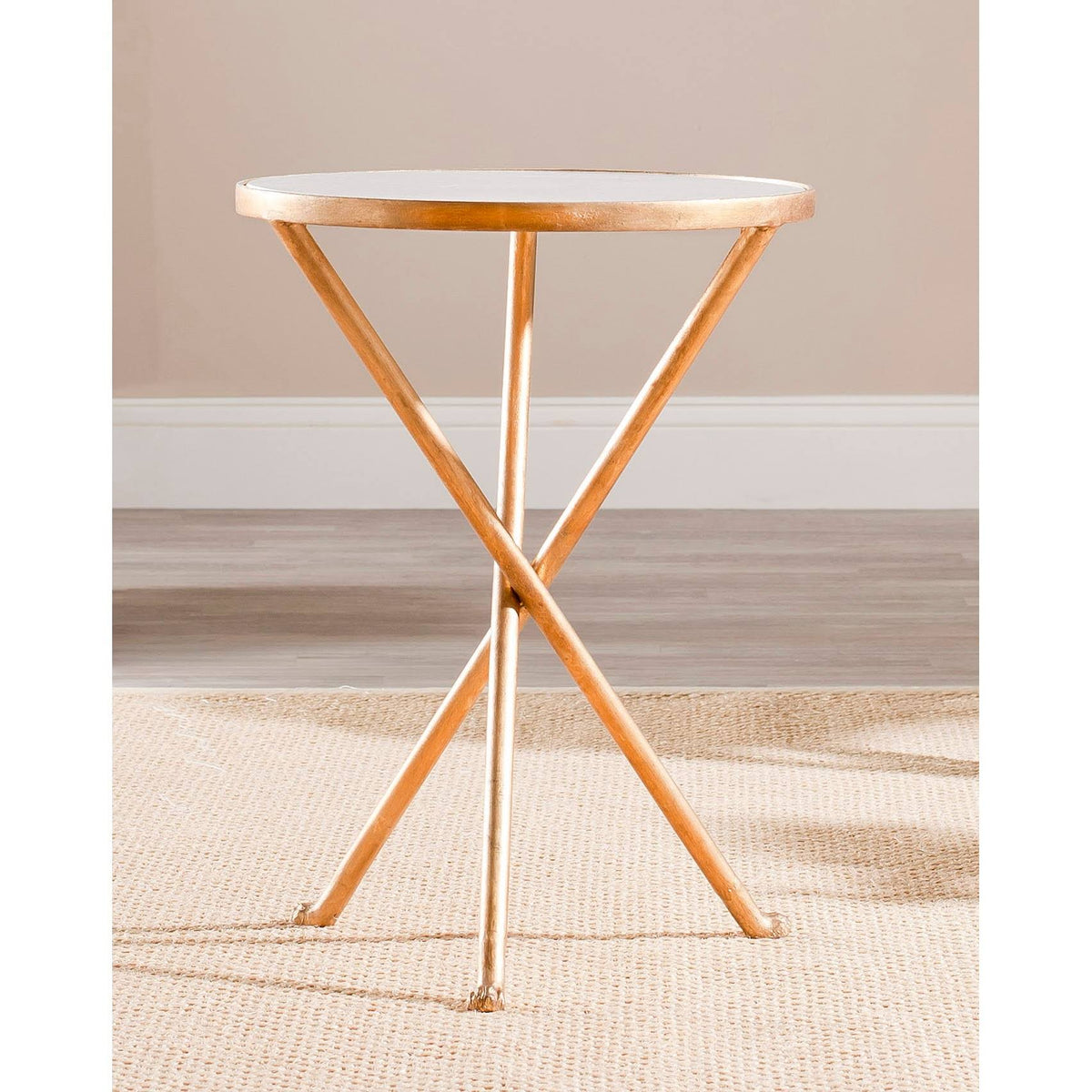 Gold White Accent Table F266