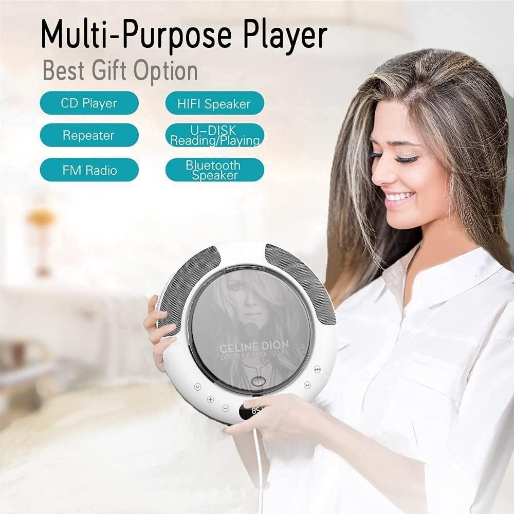 Portable CD Player with Bluetooth, FM Radio, Remote Control, Pack of 2 B6372