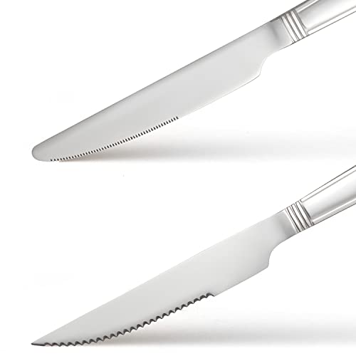 24-Piece Stainless Steel Flatware Set with Steak Knives Service for 4 Y59553
