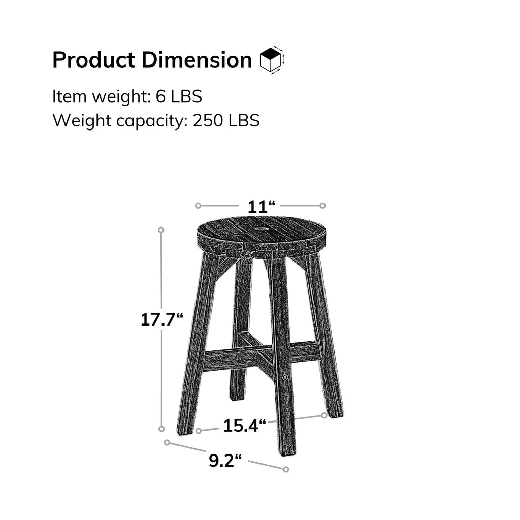 Acacia Wood Stool Round Top Natural Color Y33852
