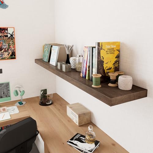 48 Inch Solid Wood Floating Shelves with Invisible Brackets D12150